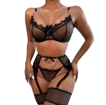 Chain Mesh Lingerie Set